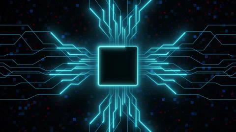 Circuitry with human brain artificial intelligence concept Stock Footage 345480301