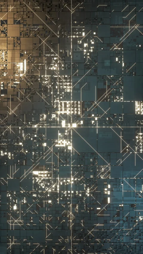 Circuits and cubes with dark background, 3d rendering. Stock Footage 159747312