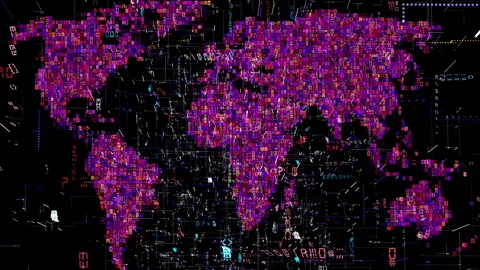 Circuits Earth Map Stock Footage 168929808