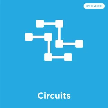 Circuits icon isolated on blue background Free Stock Illustration