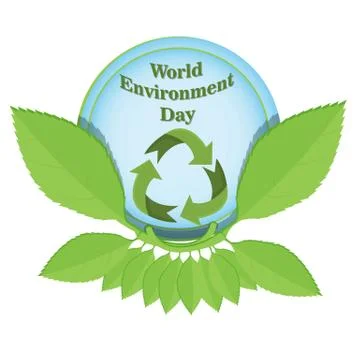 Circular 3 sticker braided vine of leaves, the symbol of the world earth day Stock Illustration