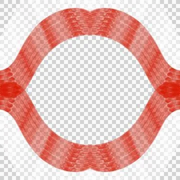 Circular 3D Wavy Ribbon Border Frame Indonesia Flag Element Stock Illustration