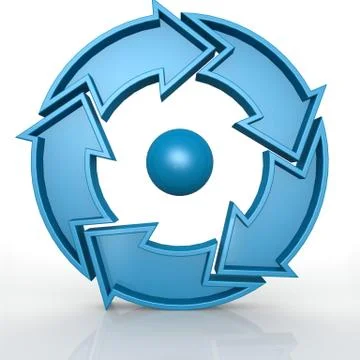 Circular 5 arrows in blue イラスト素材