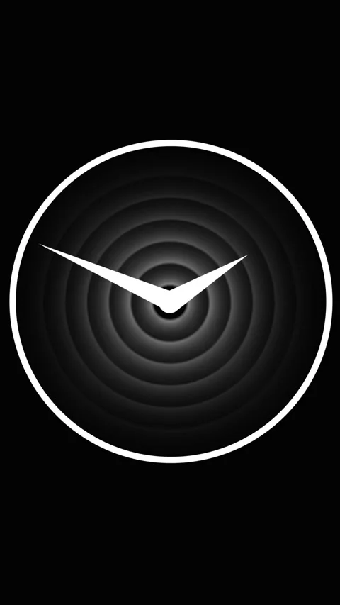 Circular abstract clock with glowing pointer and rings. Circular abstract c.. Stock Footage 344843805