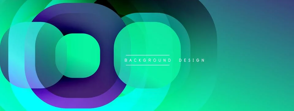 Circular abstract design with overlapping translucent circles and round shapes, Stock Illustration