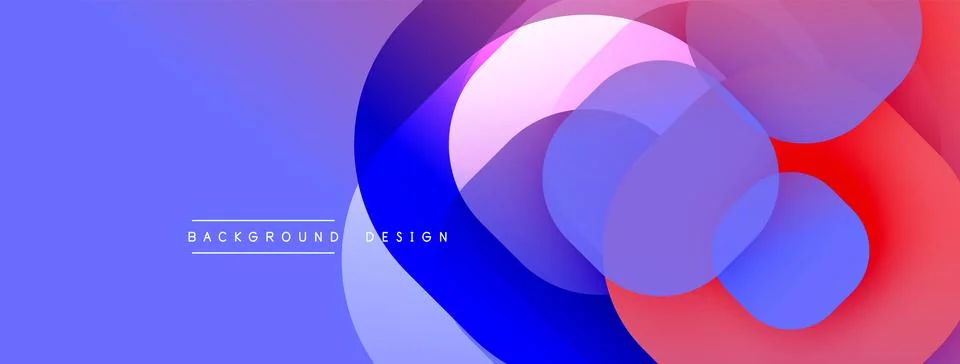 Circular abstract design with overlapping translucent circles and round shapes, Stock Illustration