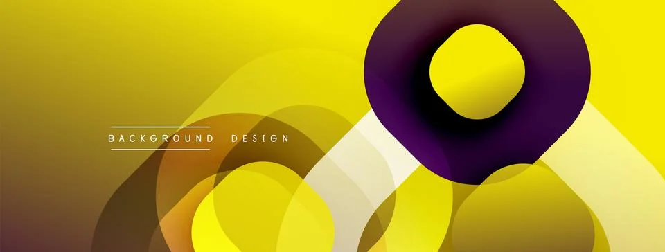 Circular abstract design with overlapping translucent circles and round shapes, Stock Illustration