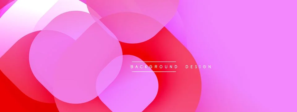 Circular abstract design with overlapping translucent circles and round shapes, Stock Illustration