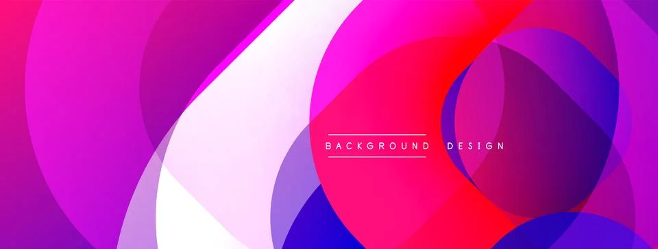 Circular abstract design with overlapping translucent circles and round shapes, Stock Illustration