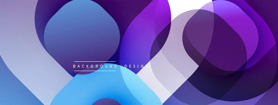 Circular abstract design with overlapping translucent circles and round shapes, Stock Illustration