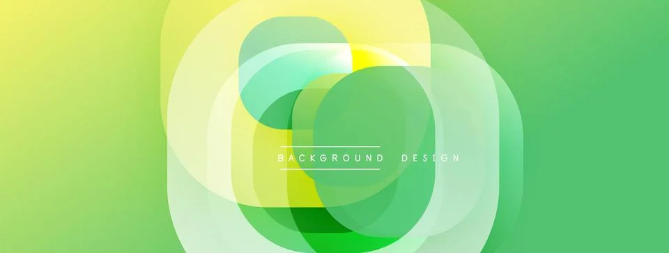 Circular abstract design with overlapping translucent circles and round shapes, Stock Illustration