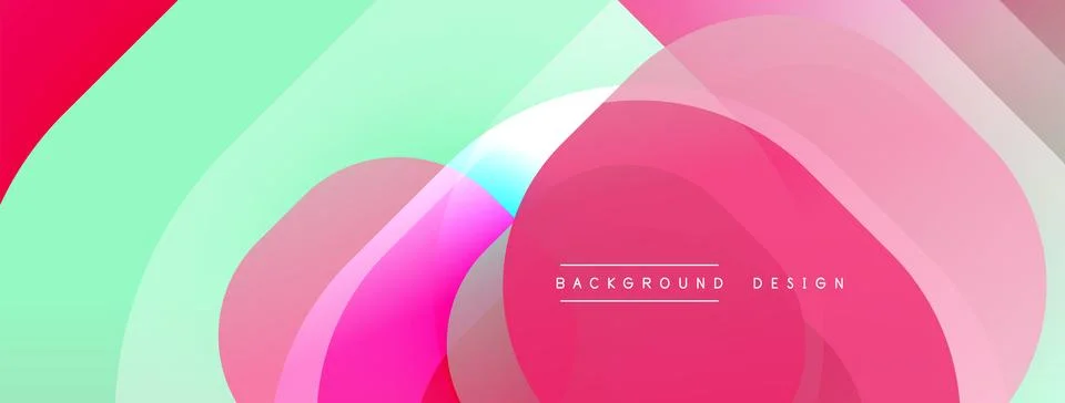Circular abstract design with overlapping translucent circles and round shapes, Stock Illustration
