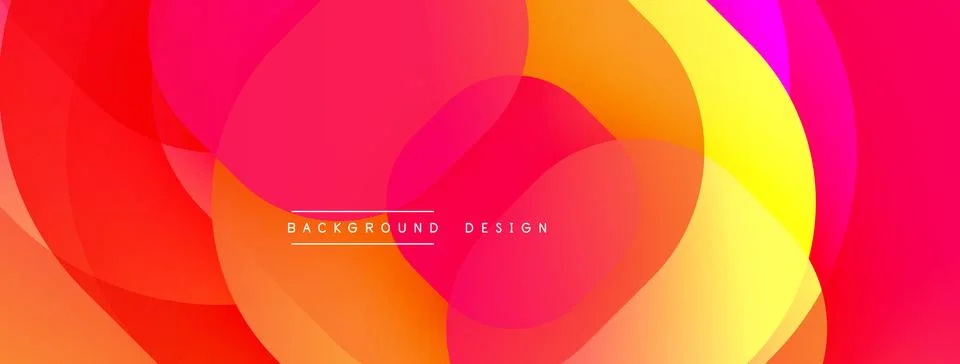 Circular abstract design with overlapping translucent circles and round shapes, Stock Illustration
