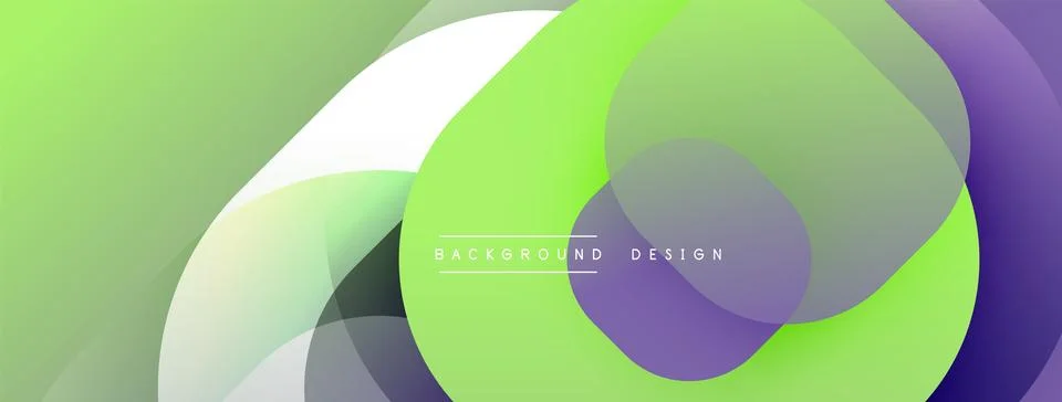 Circular abstract design with overlapping translucent circles and round shapes, Stock Illustration