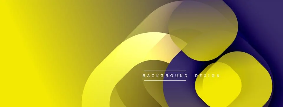 Circular abstract design with overlapping translucent circles and round shapes, Stock Illustration