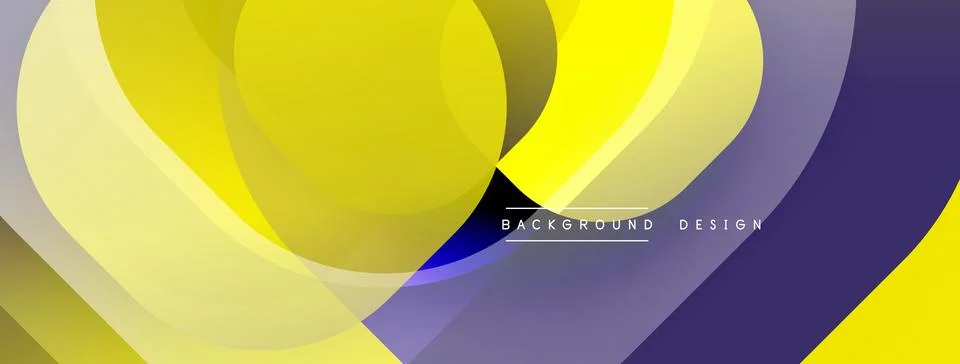 Circular abstract design with overlapping translucent circles and round shapes, Stock Illustration