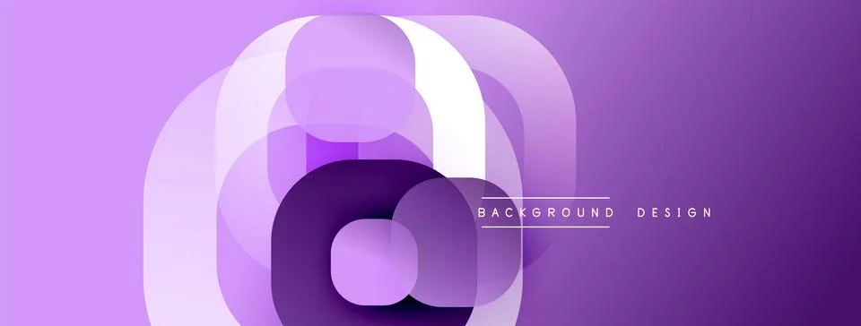 Circular abstract design with overlapping translucent circles and round shapes, Stock Illustration