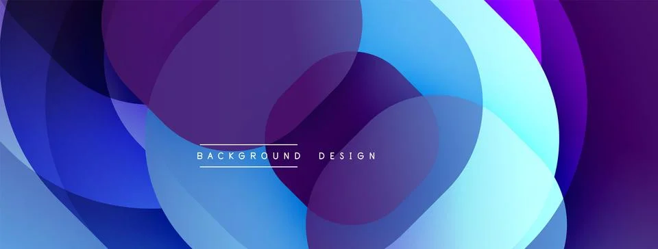 Circular abstract design with overlapping translucent circles and round shapes, Stock Illustration