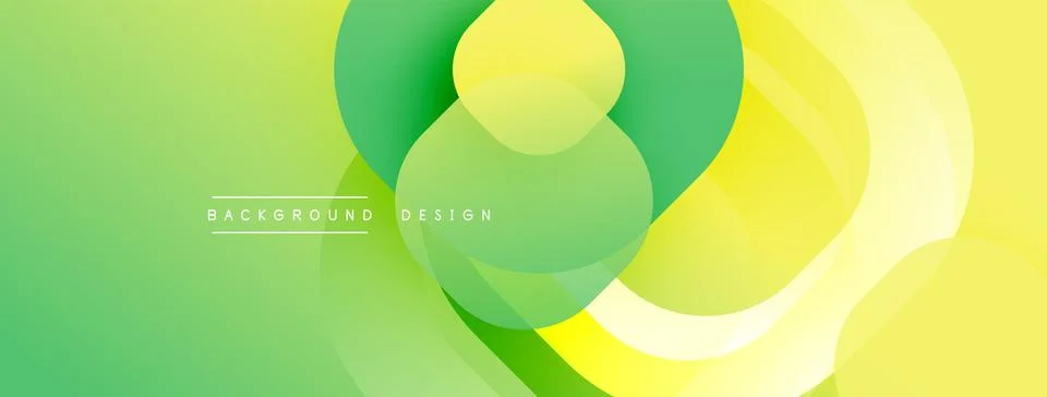 Circular abstract design with overlapping translucent circles and round shapes, Stock Illustration