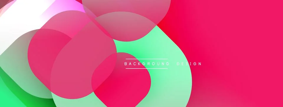 Circular abstract design with overlapping translucent circles and round shapes, Stock Illustration
