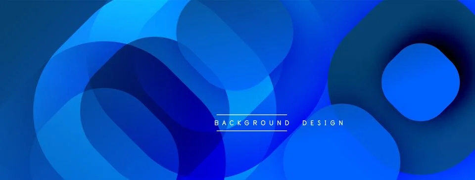 Circular abstract design with overlapping translucent circles and round shapes, Stock Illustration