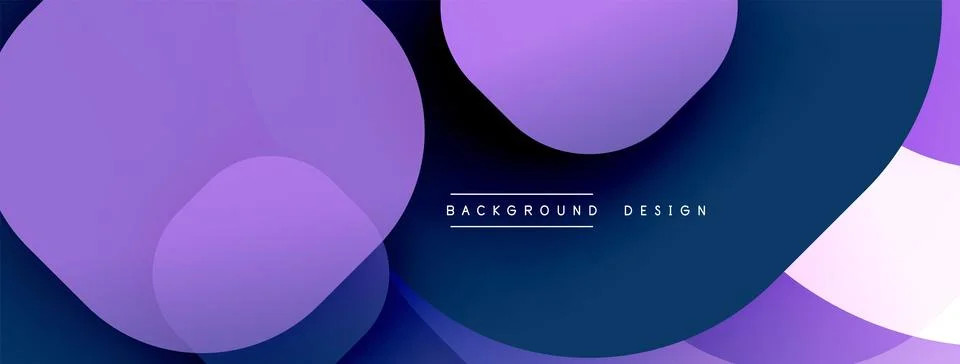 Circular abstract design with overlapping translucent circles and round shapes, Stock Illustration