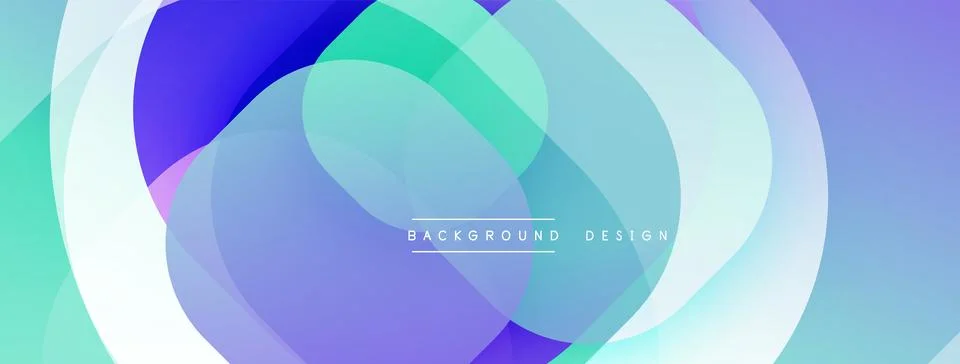 Circular abstract design with overlapping translucent circles and round shapes, Stock Illustration