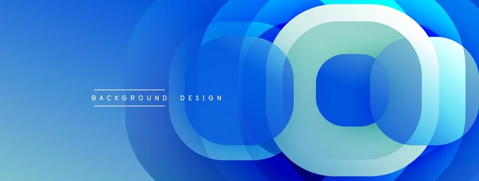Circular abstract design with overlapping translucent circles and round shapes, Stock Illustration