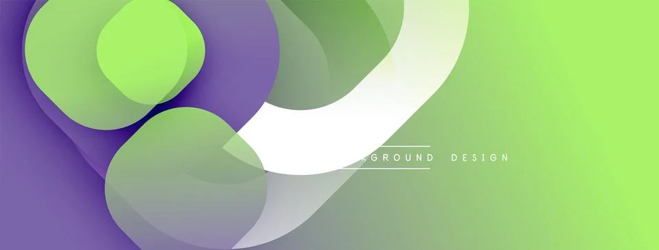 Circular abstract design with overlapping translucent circles and round shapes, Stock Illustration
