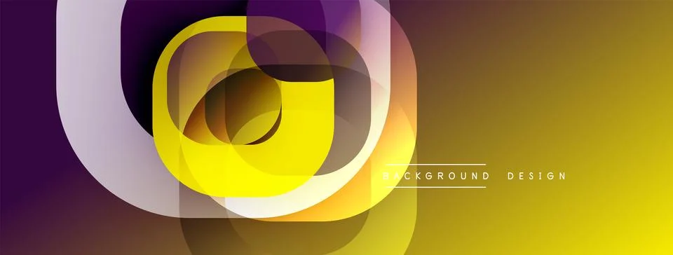Circular abstract design with overlapping translucent circles and round shapes, Stock Illustration