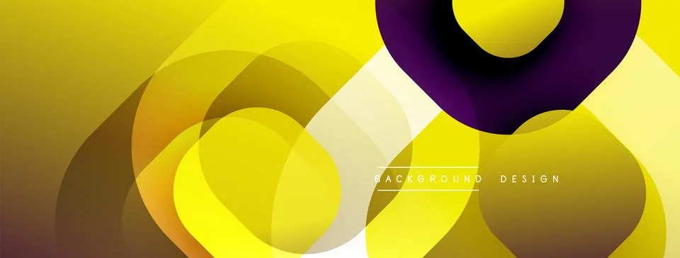 Circular abstract design with overlapping translucent circles and round shapes, Stock Illustration