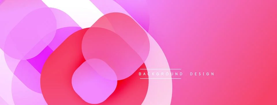 Circular abstract design with overlapping translucent circles and round shapes, Stock Illustration