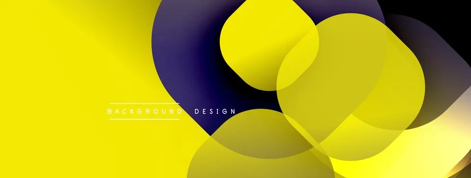 Circular abstract design with overlapping translucent circles and round shapes, Stock Illustration