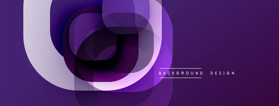 Circular abstract design with overlapping translucent circles and round shapes, Stock Illustration