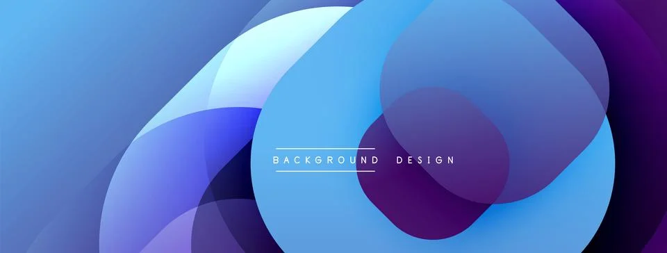 Circular abstract design with overlapping translucent circles and round shapes, Stock Illustration