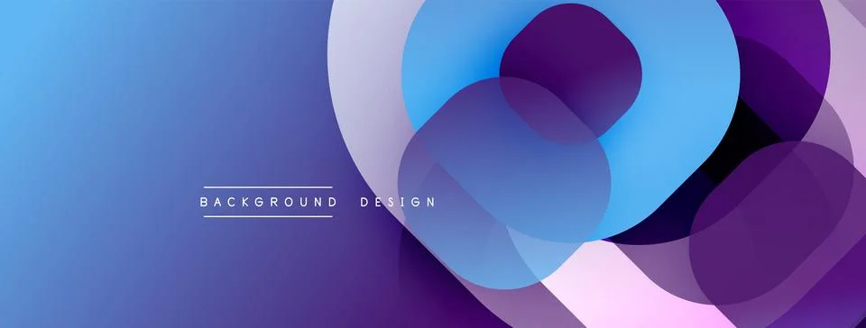 Circular abstract design with overlapping translucent circles and round shapes, Stock Illustration