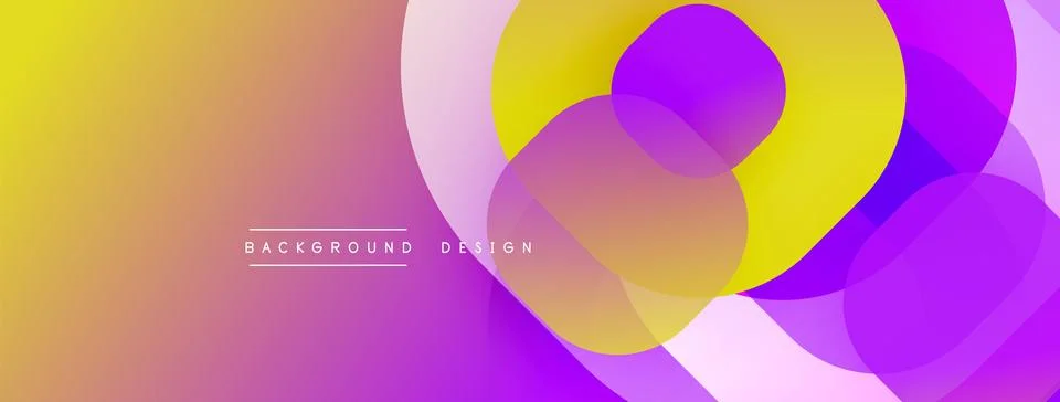 Circular abstract design with overlapping translucent circles and round shapes, Stock Illustration