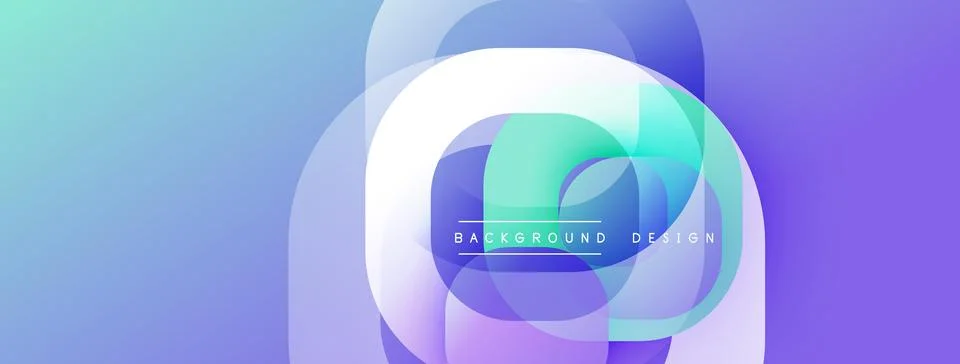 Circular abstract design with overlapping translucent circles and round shapes, Stock Illustration