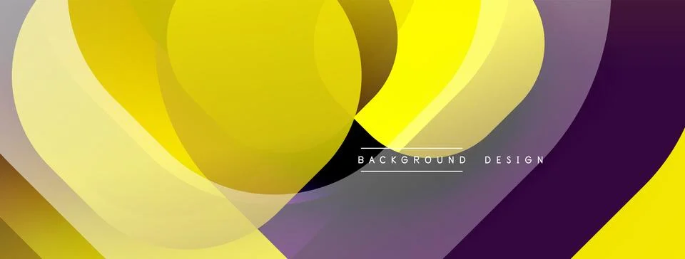 Circular abstract design with overlapping translucent circles and round shapes, Stock Illustration