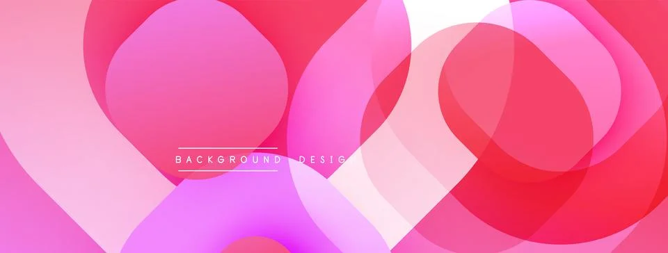 Circular abstract design with overlapping translucent circles and round shapes, Stock Illustration