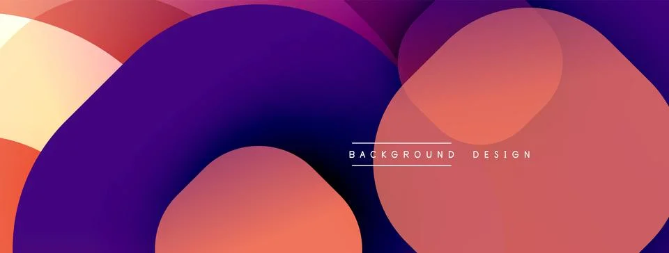 Circular abstract design with overlapping translucent circles and round shapes, Stock Illustration