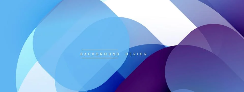 Circular abstract design with overlapping translucent circles and round shapes, Stock Illustration