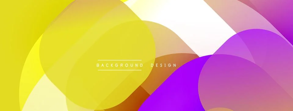 Circular abstract design with overlapping translucent circles and round shapes, Stock Illustration
