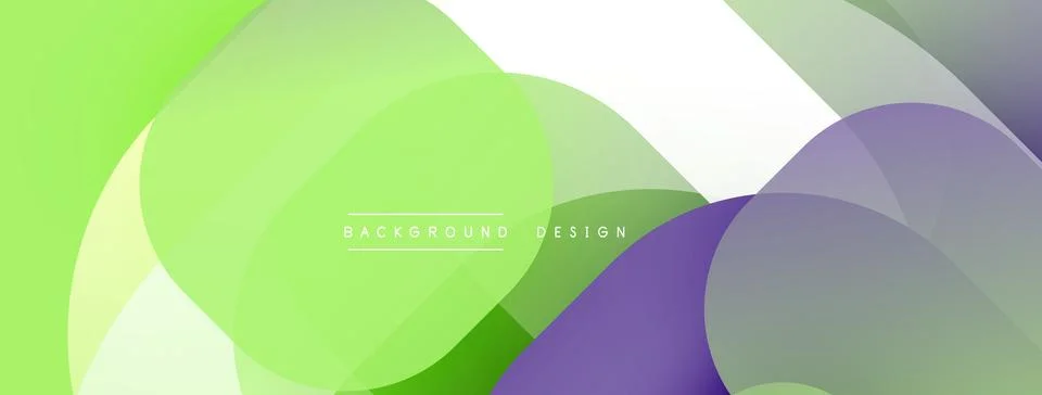 Circular abstract design with overlapping translucent circles and round shapes, Stock Illustration