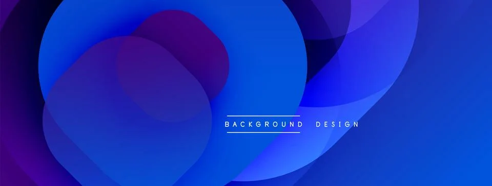 Circular abstract design with overlapping translucent circles and round shape Stock Illustration
