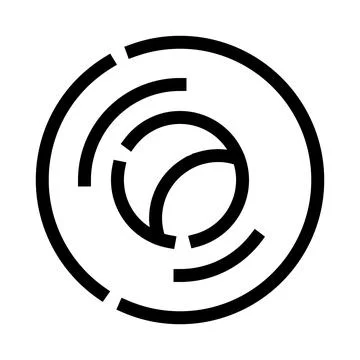 Circular abstract element with radiating lines graphic design Stock Illustration