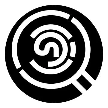 Circular abstract emblem with spiral lines Stock Illustration