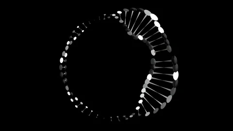 Circular Abstract form in rotation motion, shaped like DNA Stock Footage