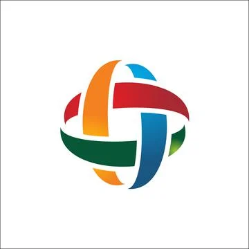 Circular abstract logo design vector Stock Illustration