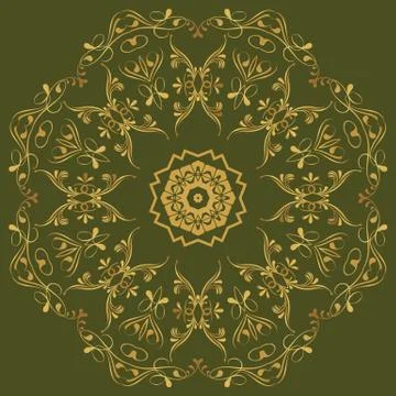 Circular abstract pattern in Arabic style. Set 스톡 일러스트